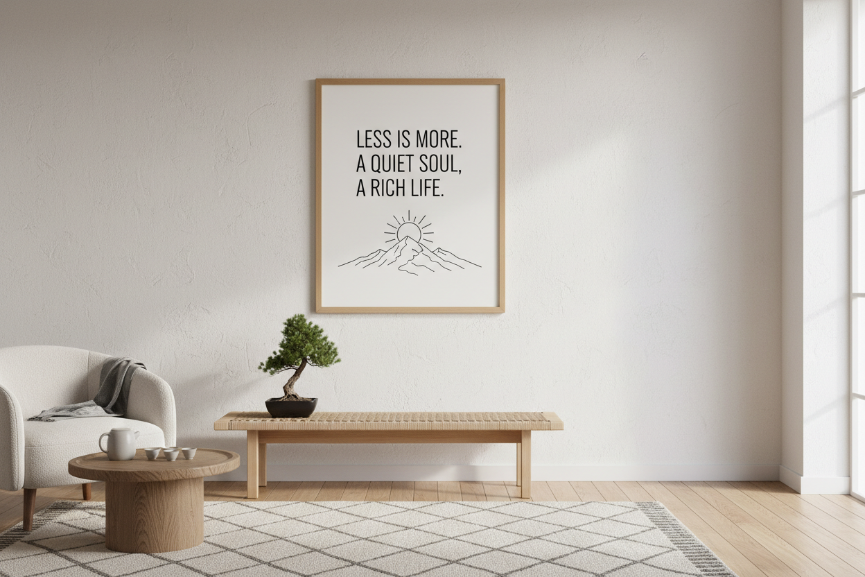 Minimalist quote art home decor