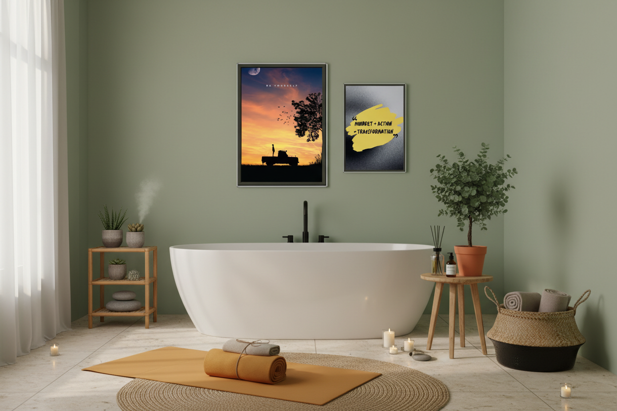 Mental health posters bath therapy office decor