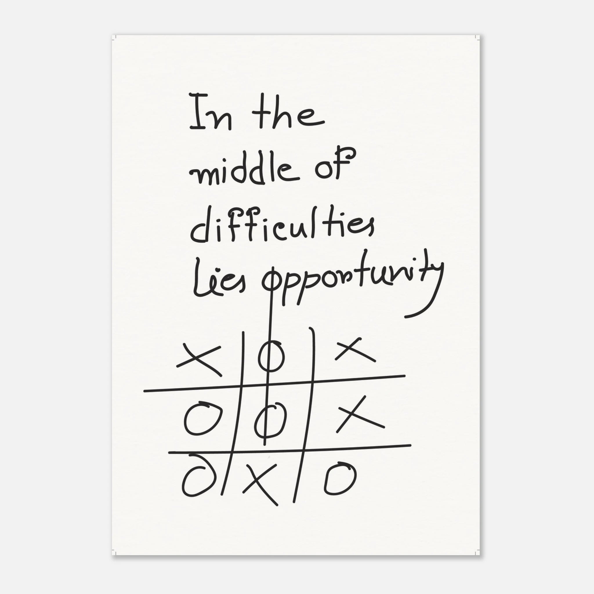 In the Middle of Difficulties Lies Opportunity Einstein quote poster - A1 (59.4 x 84.1  cm)