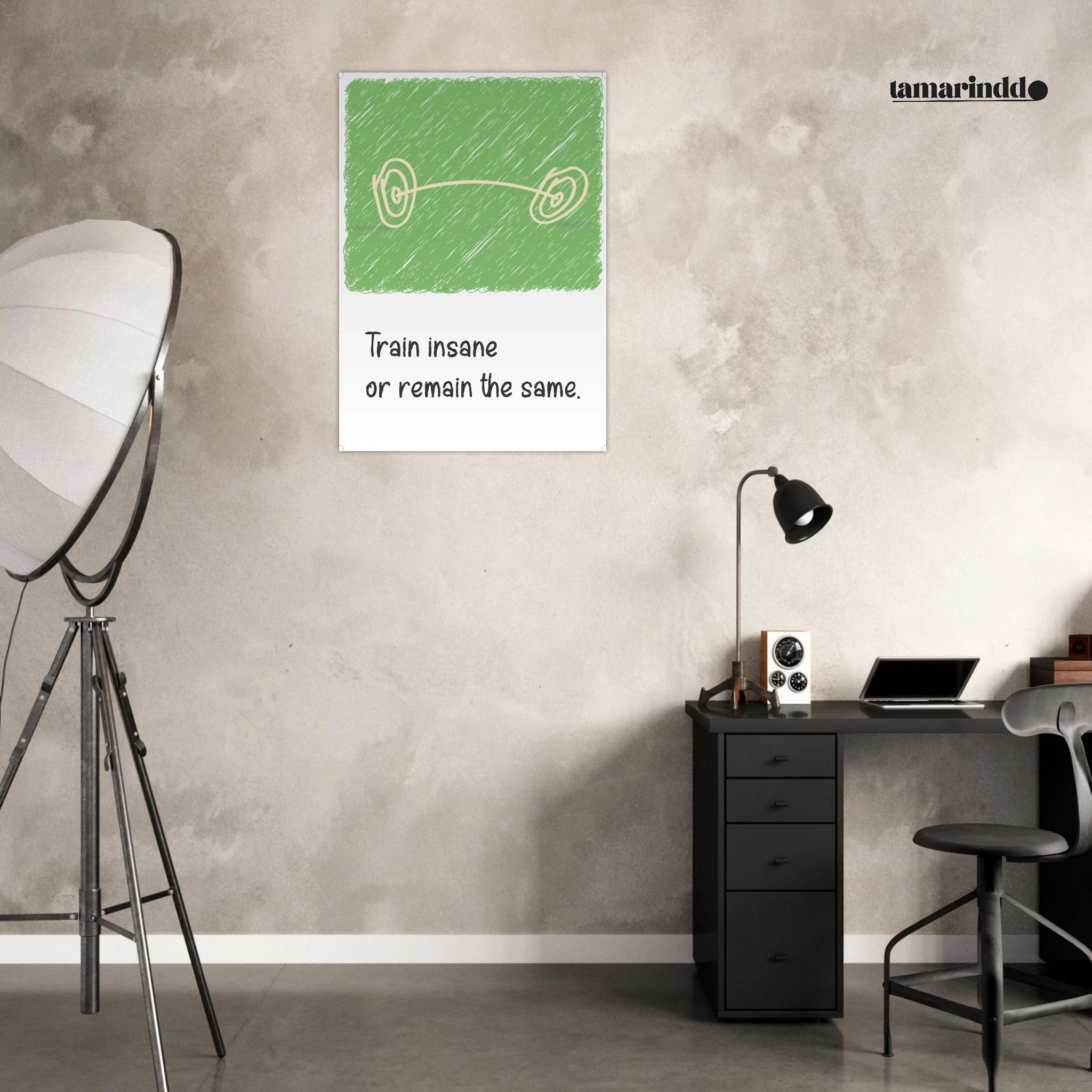 Train Insane or Remain the Same gym motivation poster for fitness