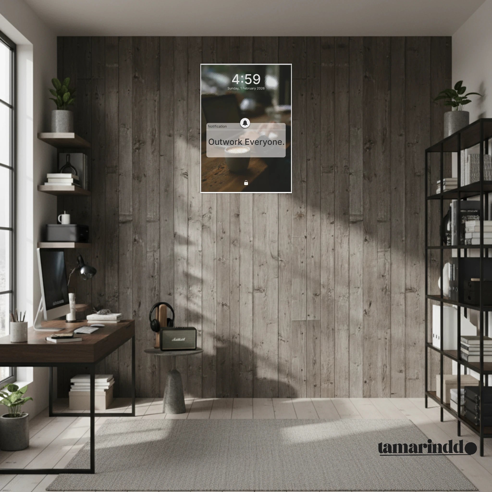 Outwork Everyone 5AM Club grind motivation poster for entrepreneurs