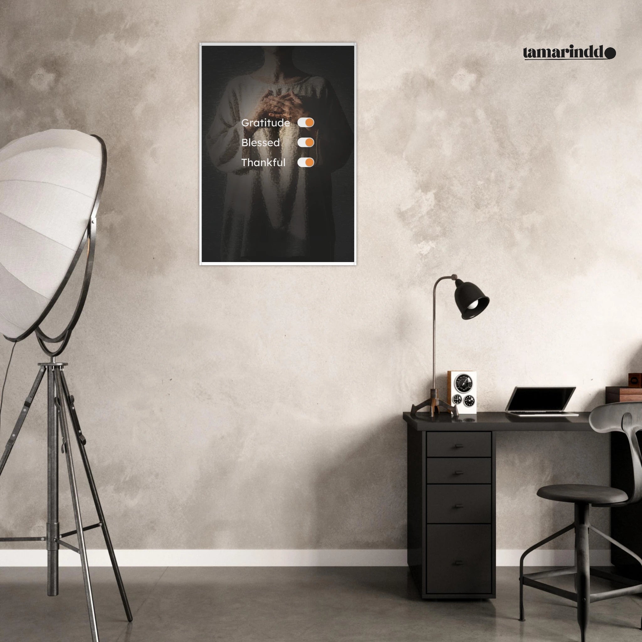 Gratitude Blessed Thankful positivity poster for mindful living