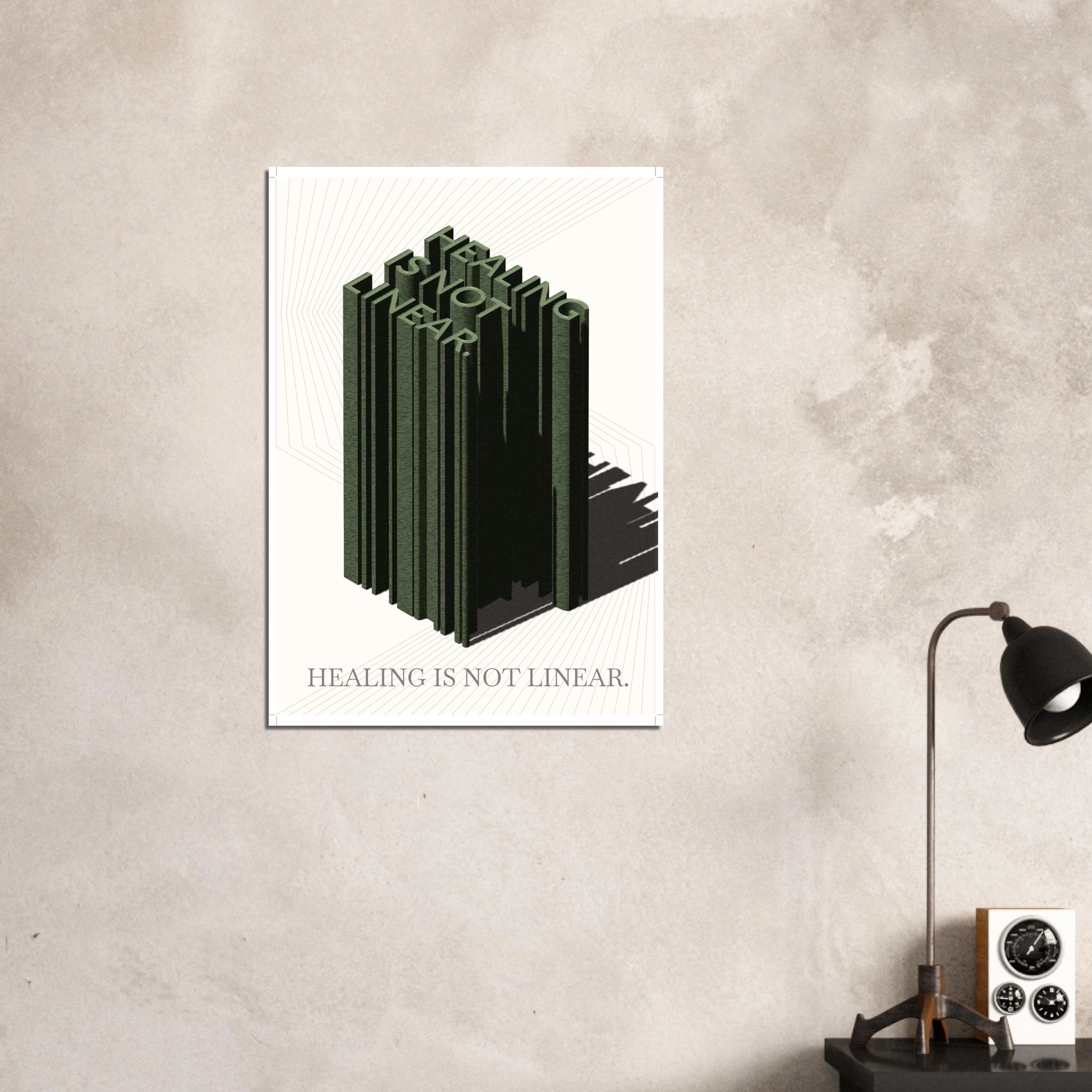 Healing Is Not Linear mental health awareness poster