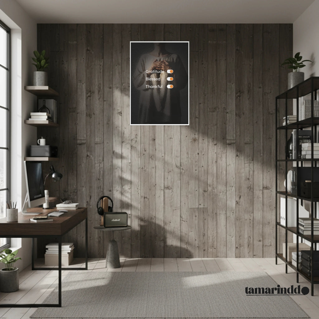 Gratitude Blessed Thankful positivity poster for mindful living