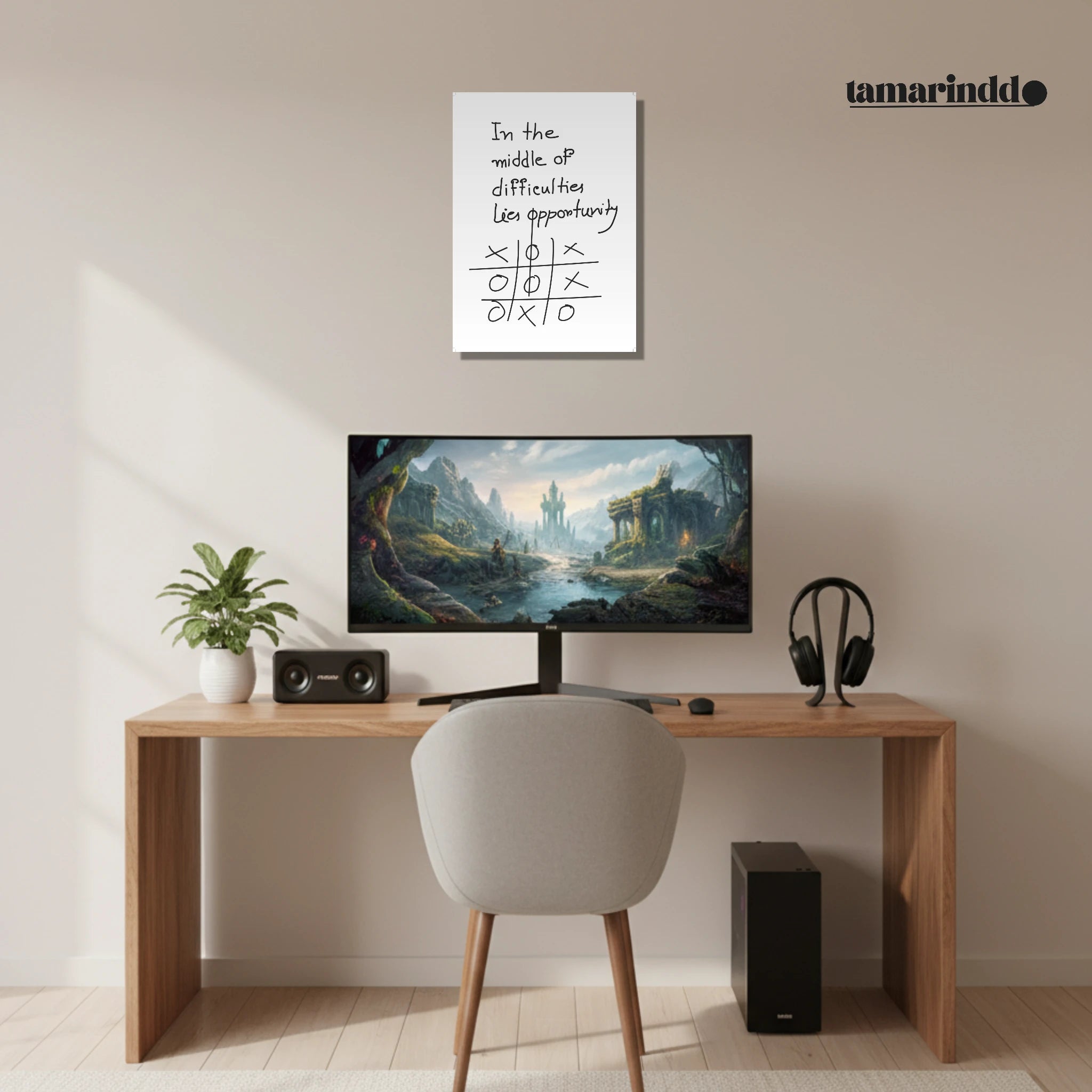 In the Middle of Difficulties Lies Opportunity Einstein quote poster