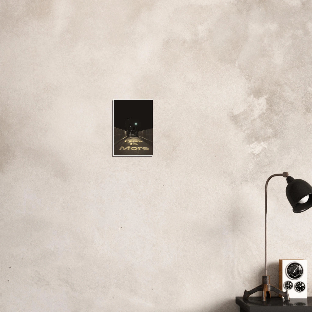 Less Is More minimalist typography poster with clean design - 21x29.7 cm / 8x12"