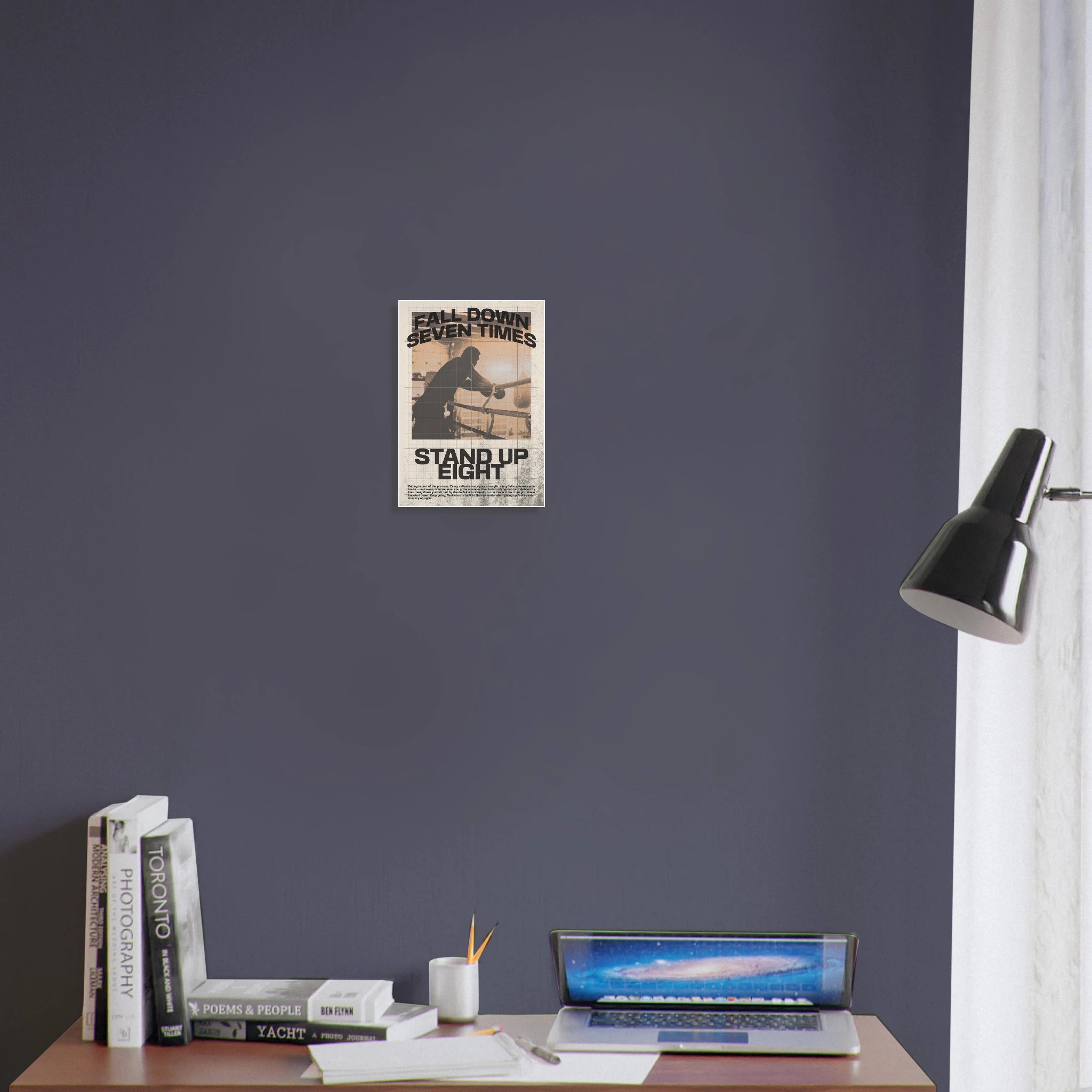 Fall Down Seven Times Stand Up Eight Japanese proverb resilience poster - A3 (29.7 x 42  cm)