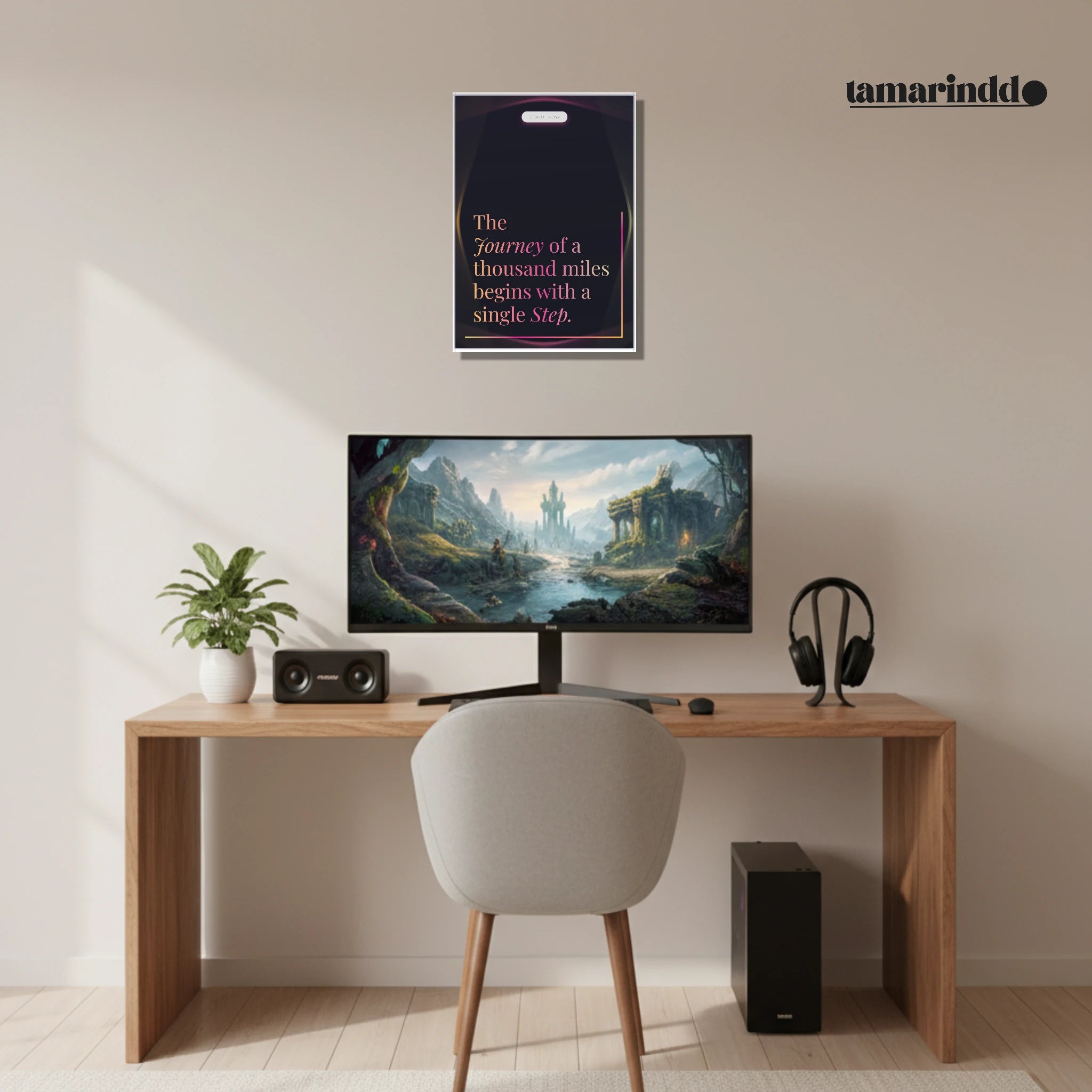 The Journey Begins With a Single Step Lao Tzu quote poster