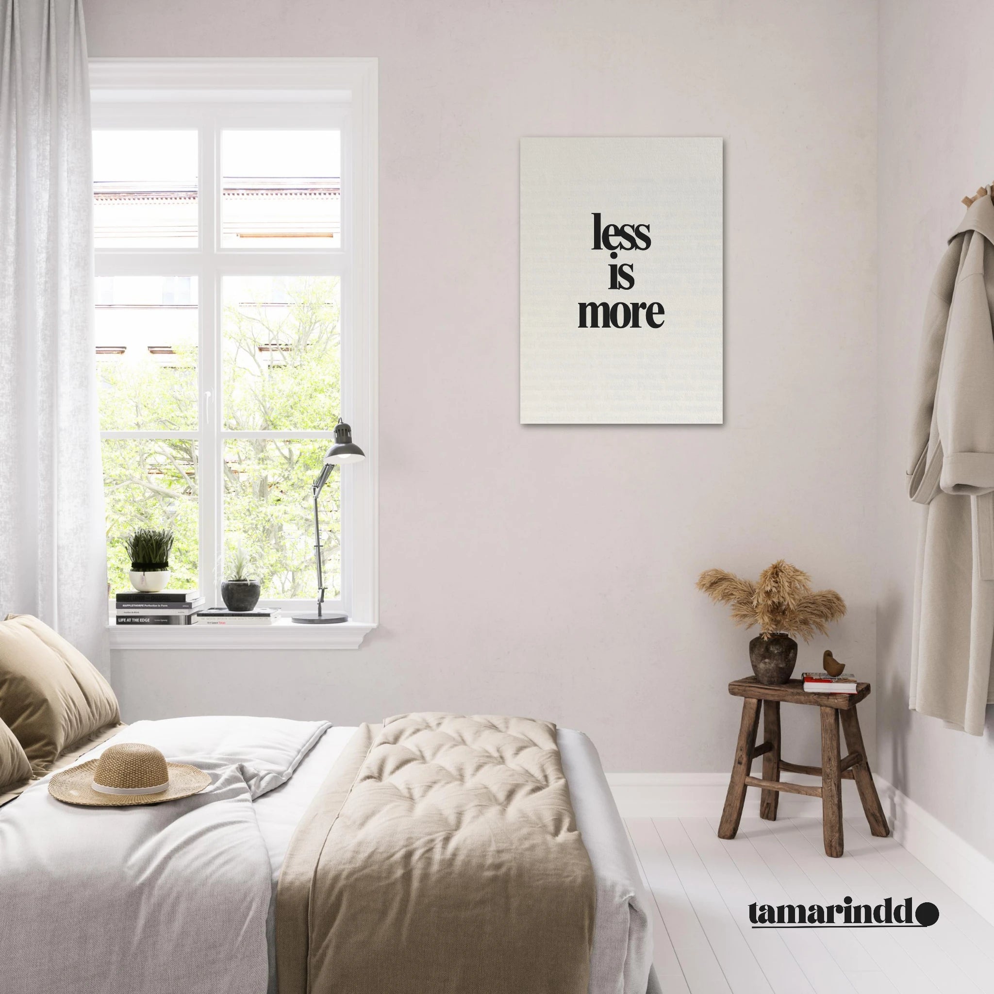 Less Is More minimalist quote poster with timeless aesthetic design