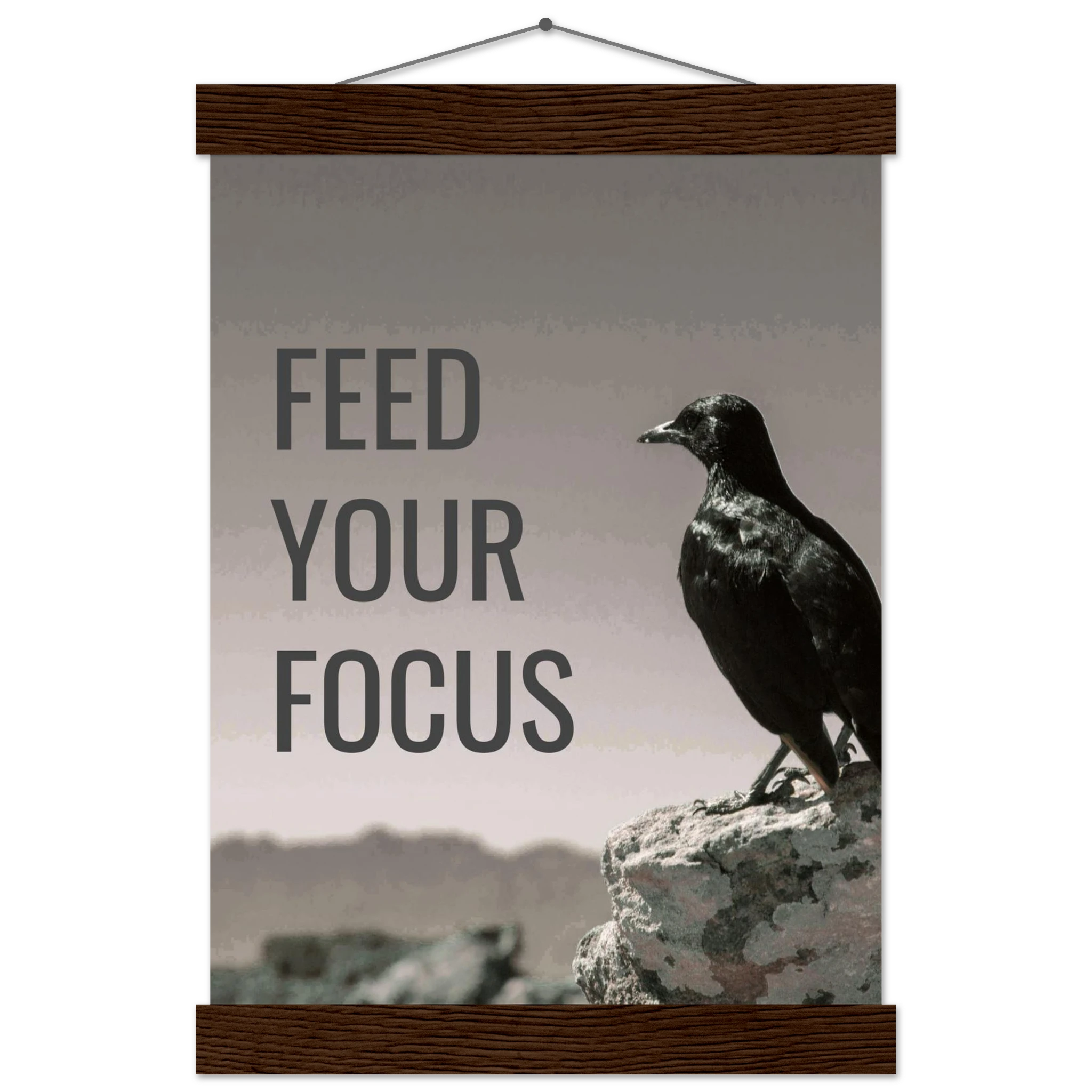 Feed Your Focus discipline over distraction motivation poster - Classic Matte Paper Poster with Hanger