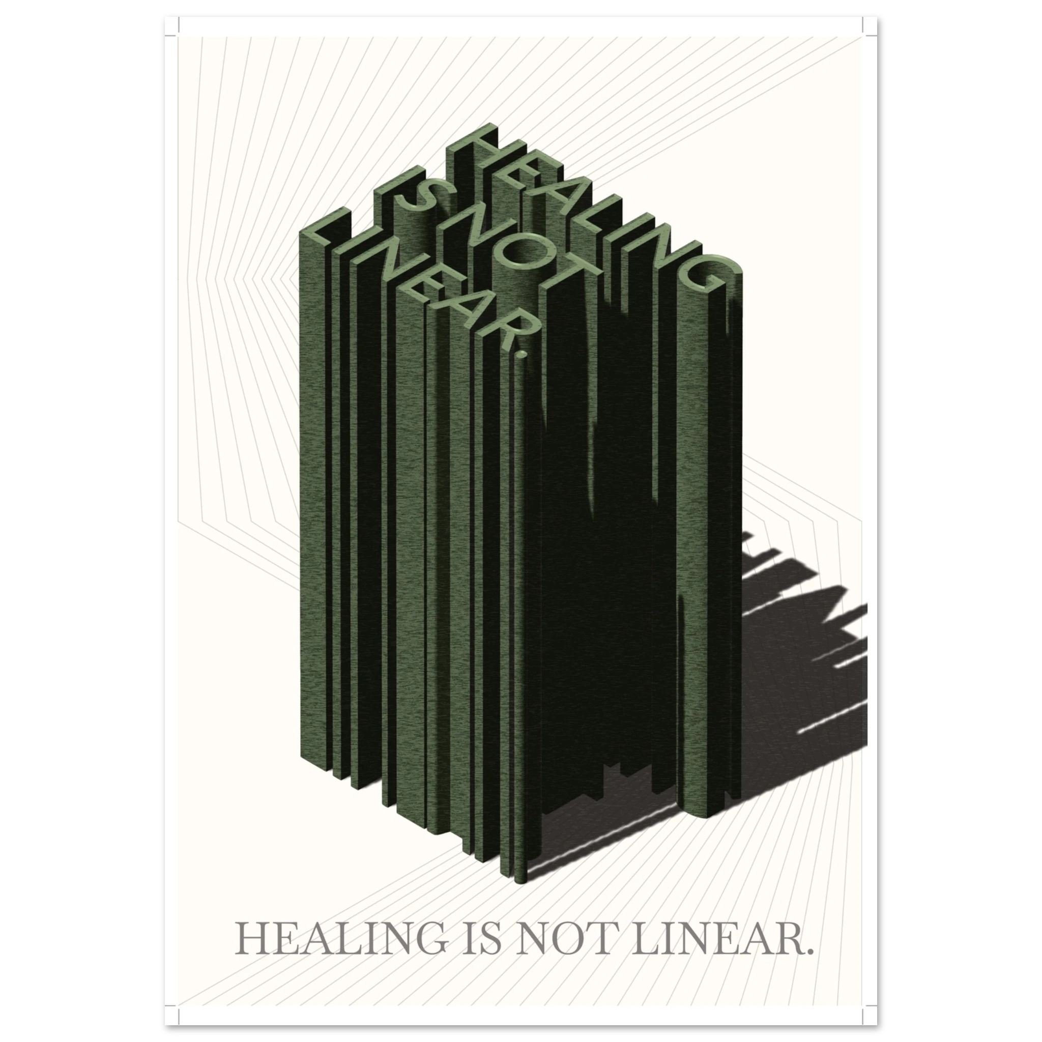 Healing Is Not Linear mental health awareness poster