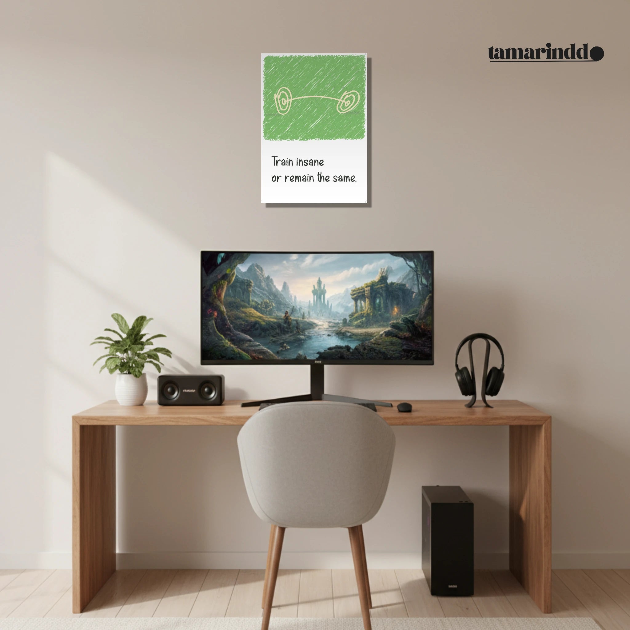 Train Insane or Remain the Same gym motivation poster for fitness