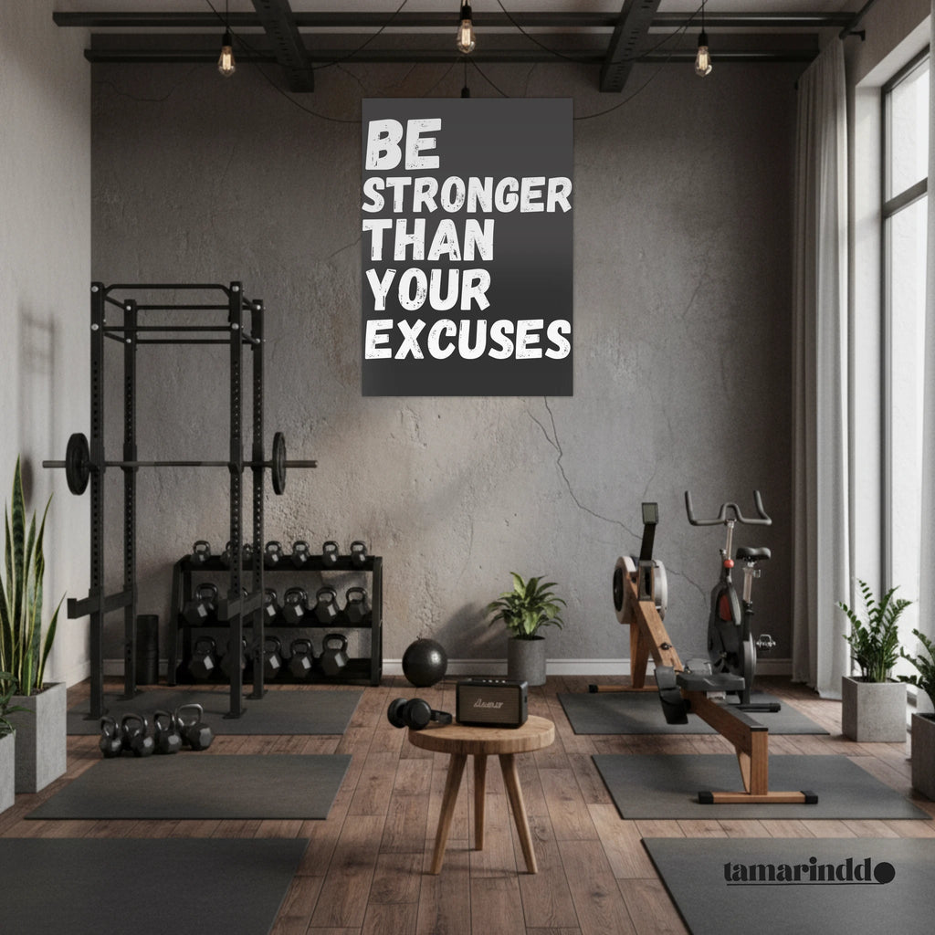 Be Stronger Than Your Excuses gym motivation poster with bold typography - A2 (42 x 59.4  cm)