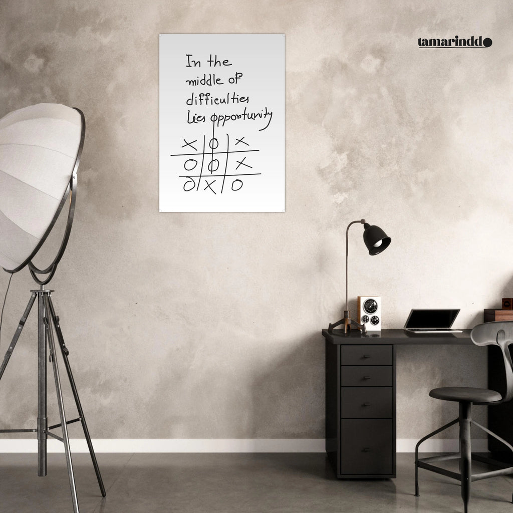 In the Middle of Difficulties Lies Opportunity Einstein quote poster