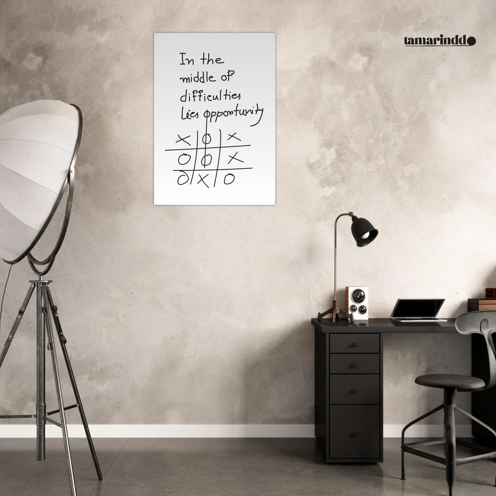 In the Middle of Difficulties Lies Opportunity Einstein quote poster