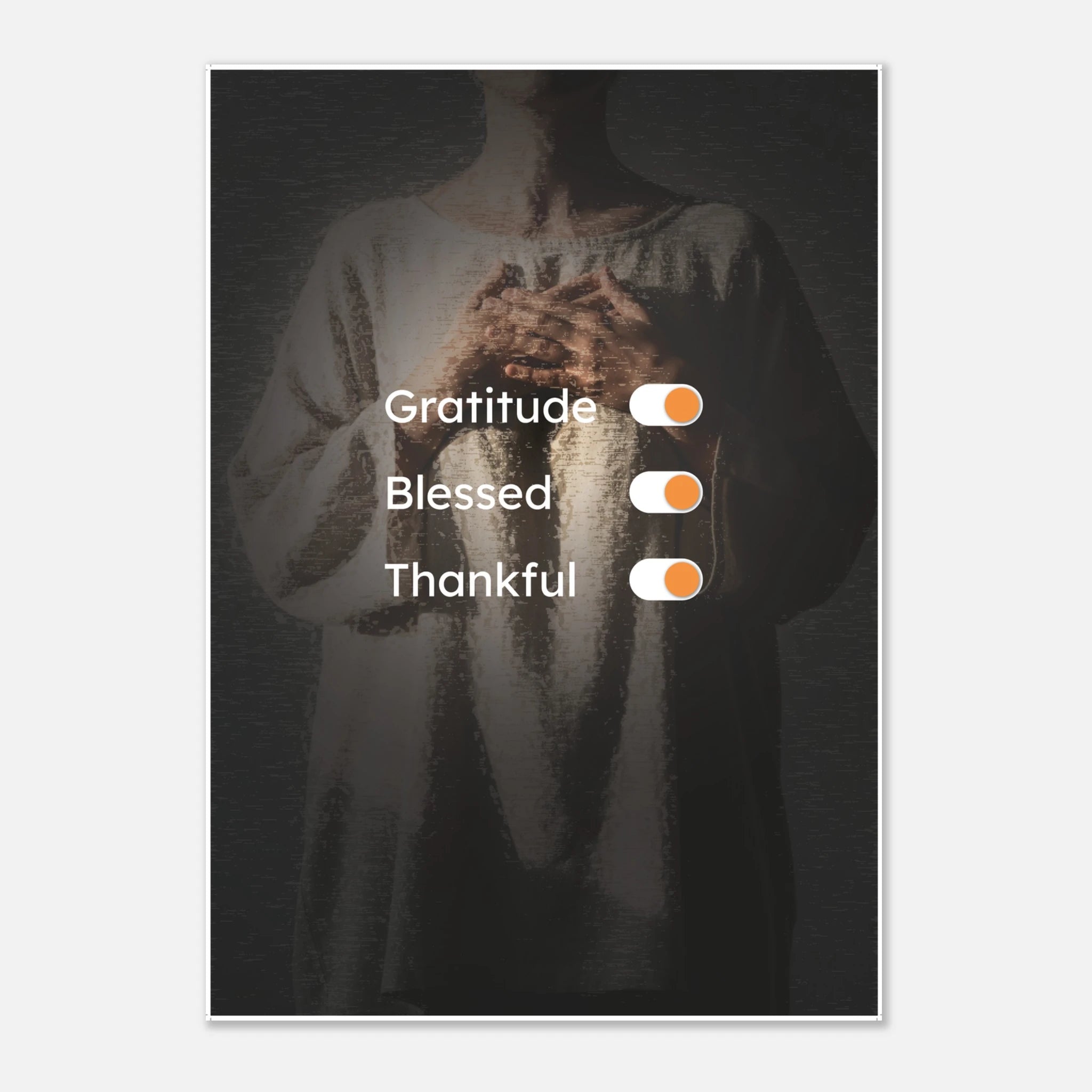 Gratitude Blessed Thankful positivity poster for mindful living - A1 (59.4 x 84.1  cm)