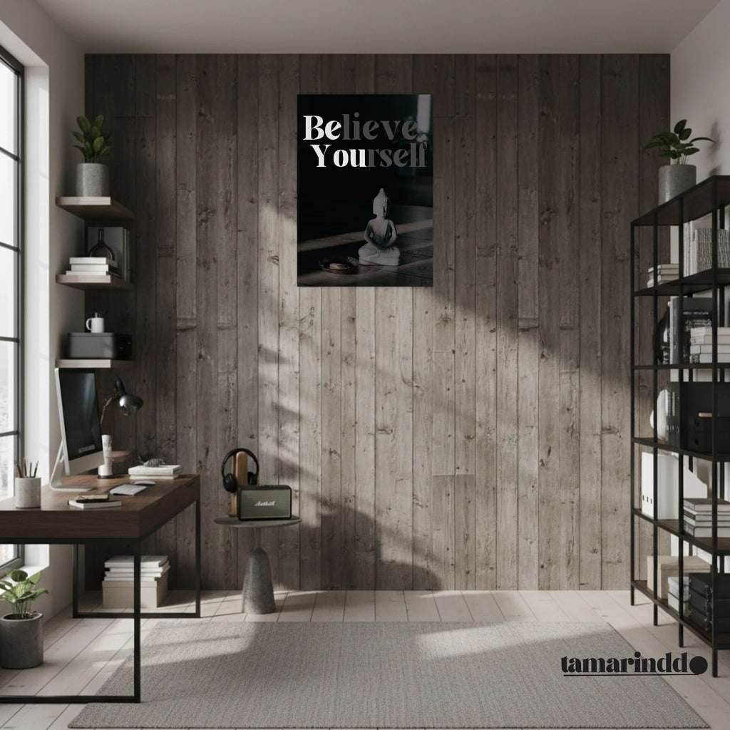 Believe In Yourself self-confidence poster with inspiring typography