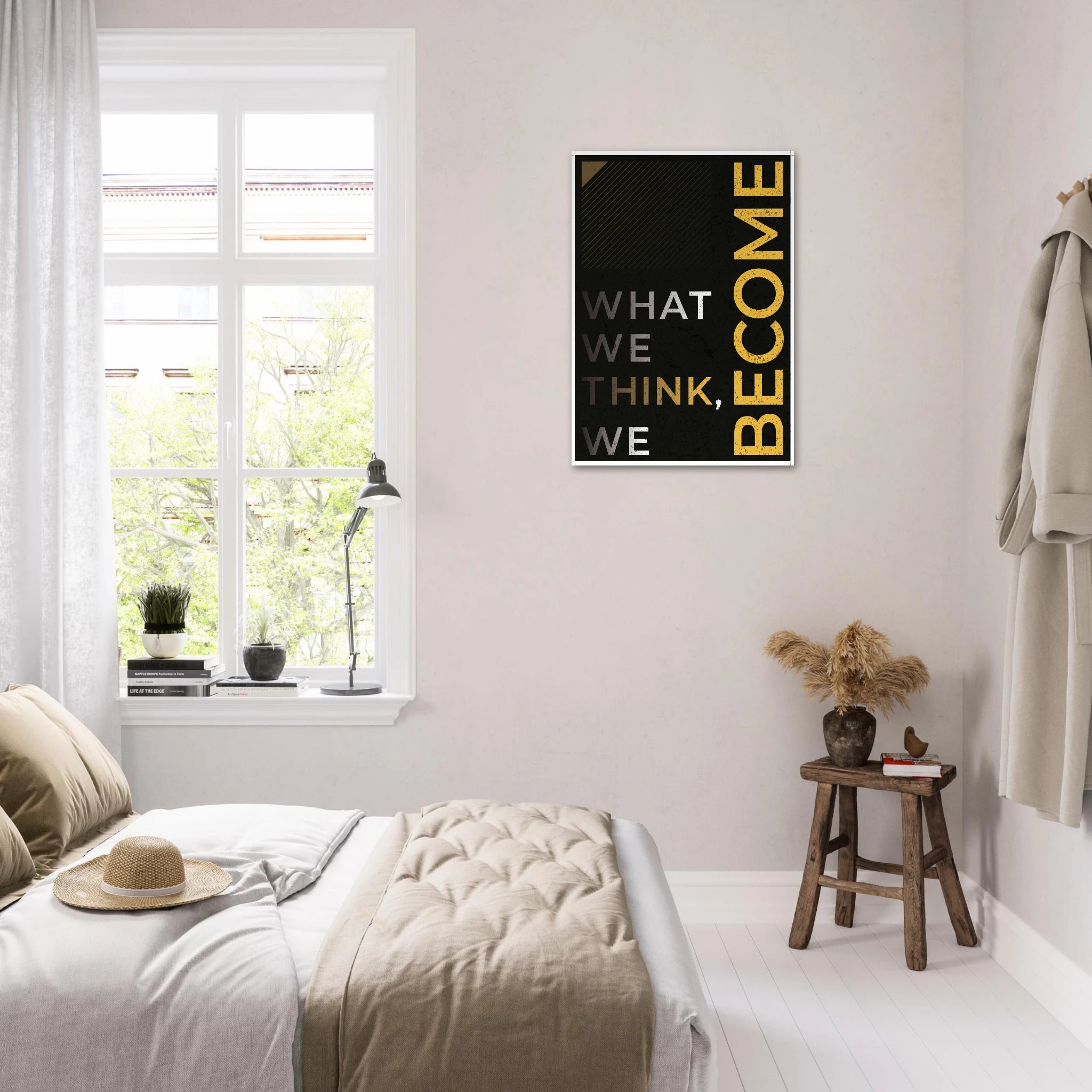 What We Think We Become Buddha motivational quote poster