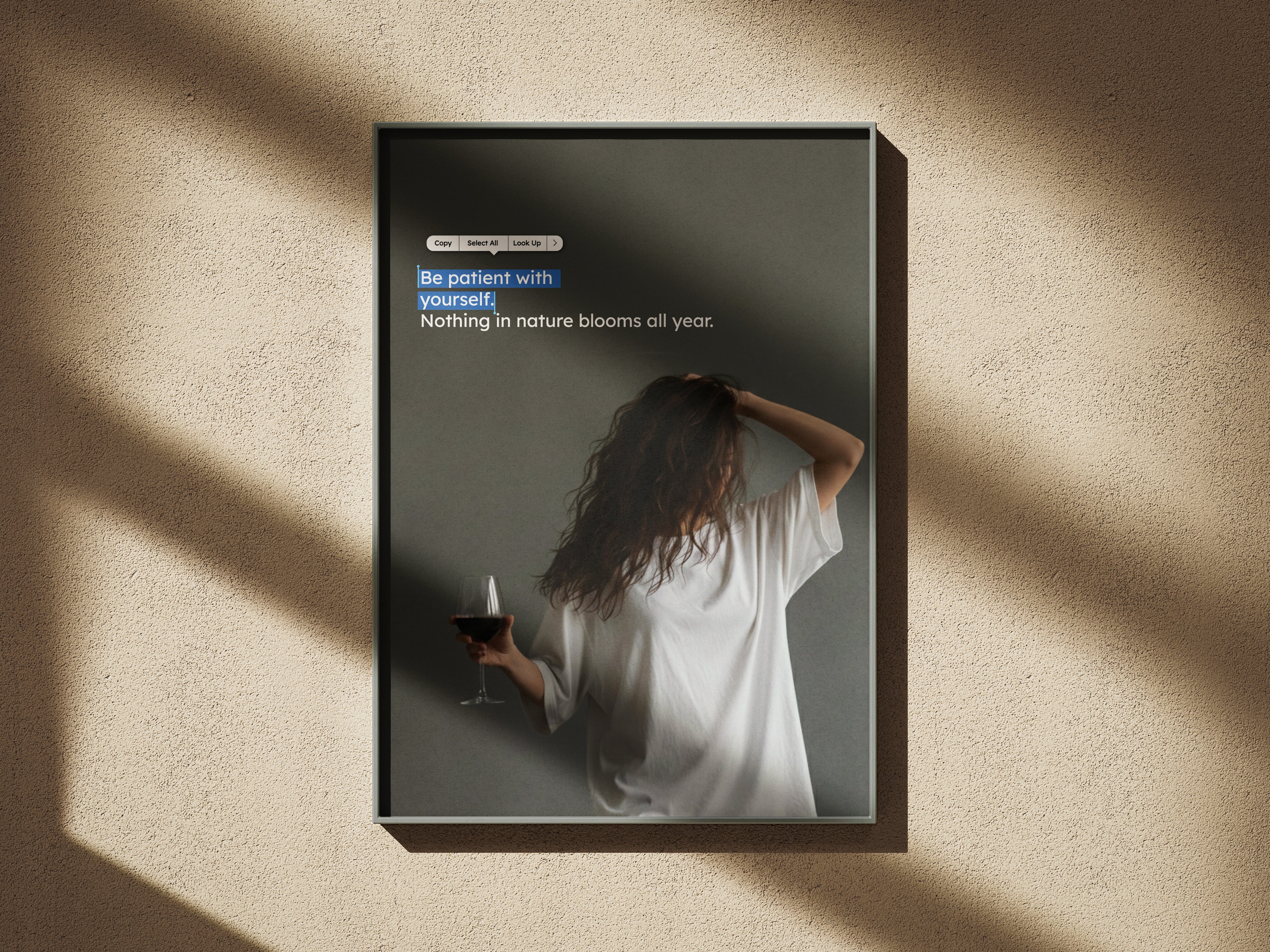 Be Patient With Yourself self-love quote poster for mental wellness