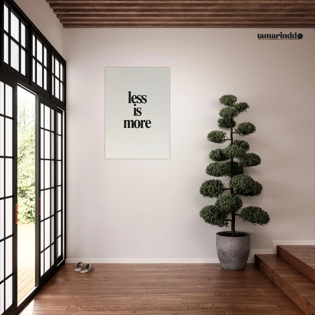 Less Is More minimalist quote poster with timeless aesthetic design