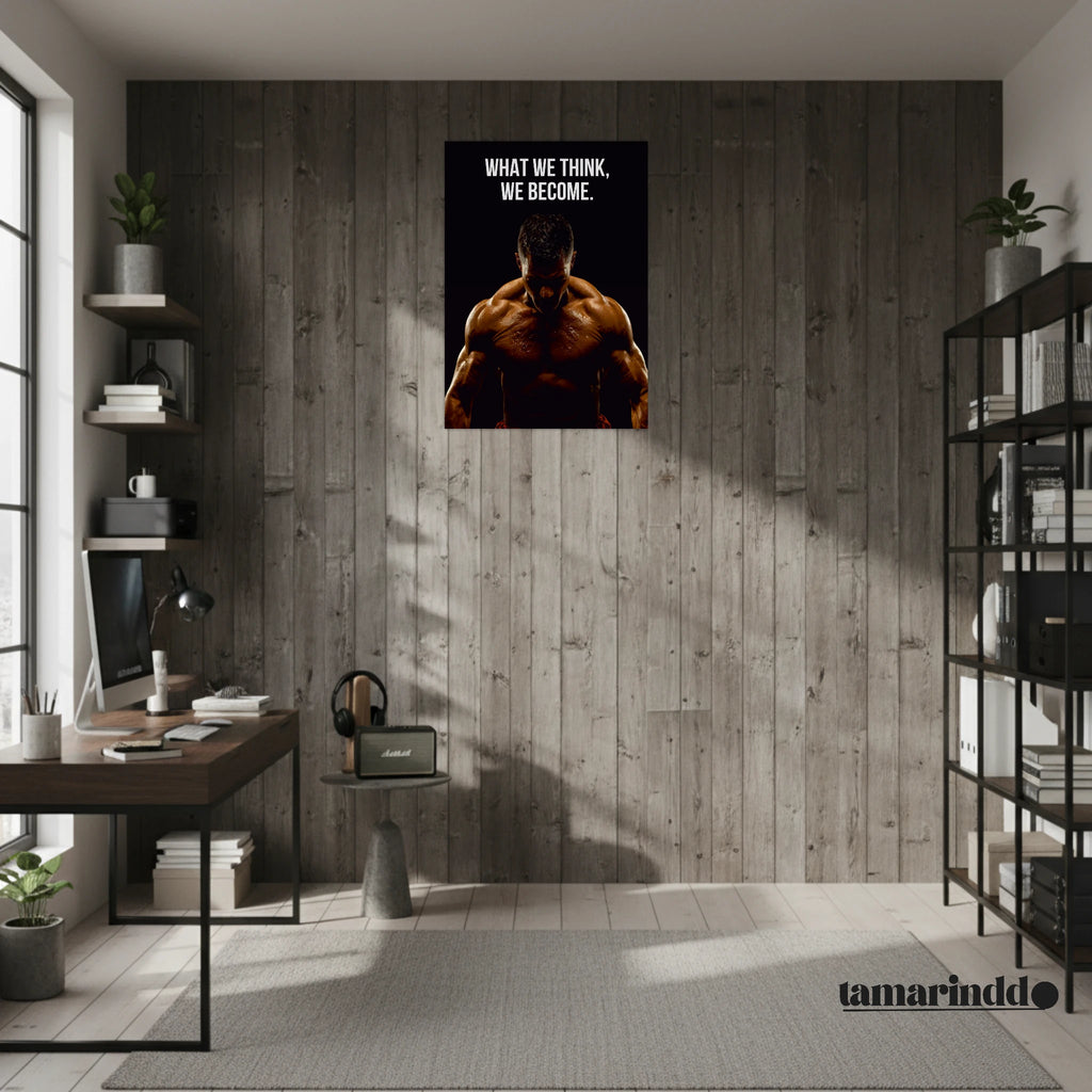 What You Think You Become inspirational bodybuilding poster