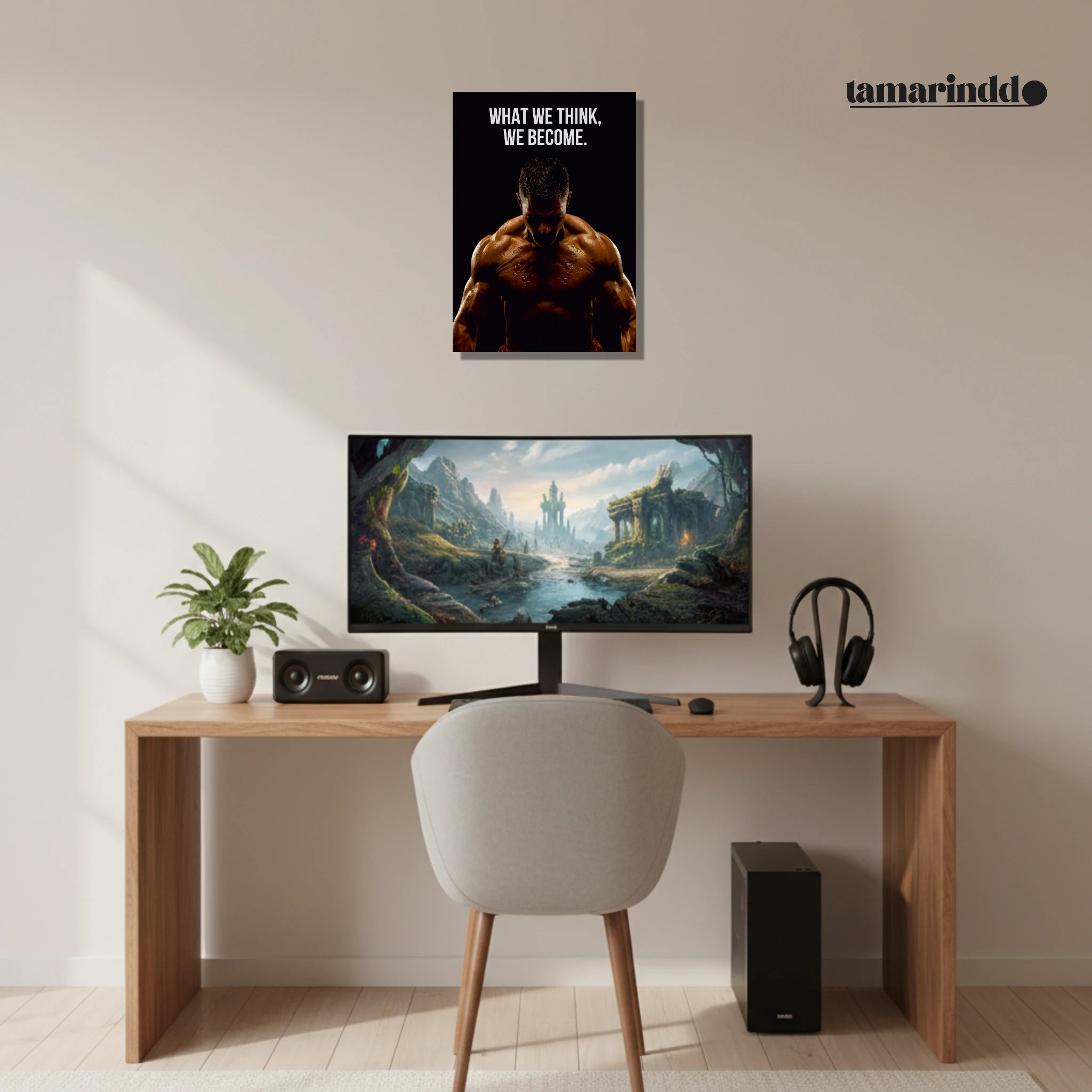 What You Think You Become inspirational bodybuilding poster