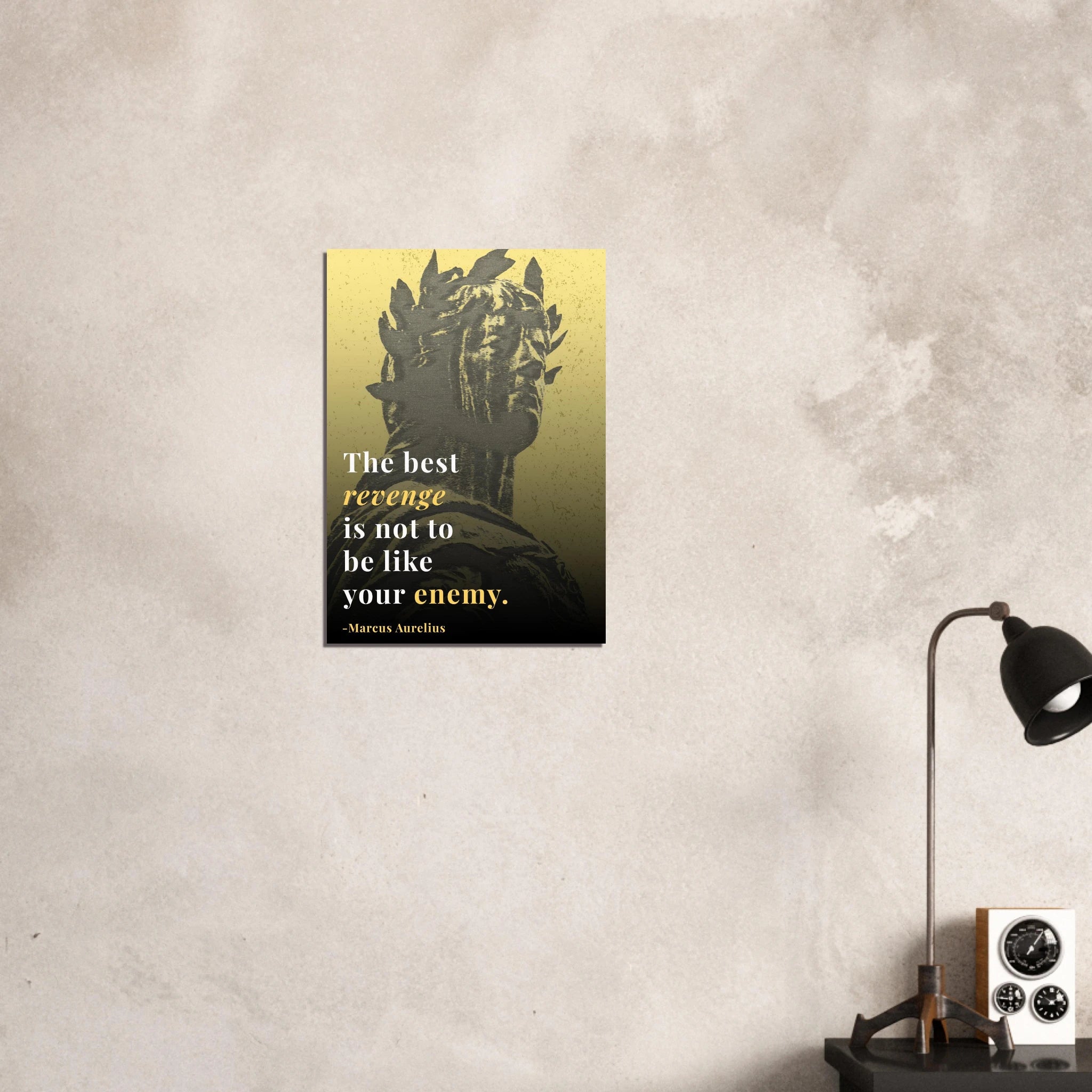 The Best Revenge Is To Be Unlike Your Enemy Marcus Aurelius Stoic poster - A2 (42 x 59.4  cm)