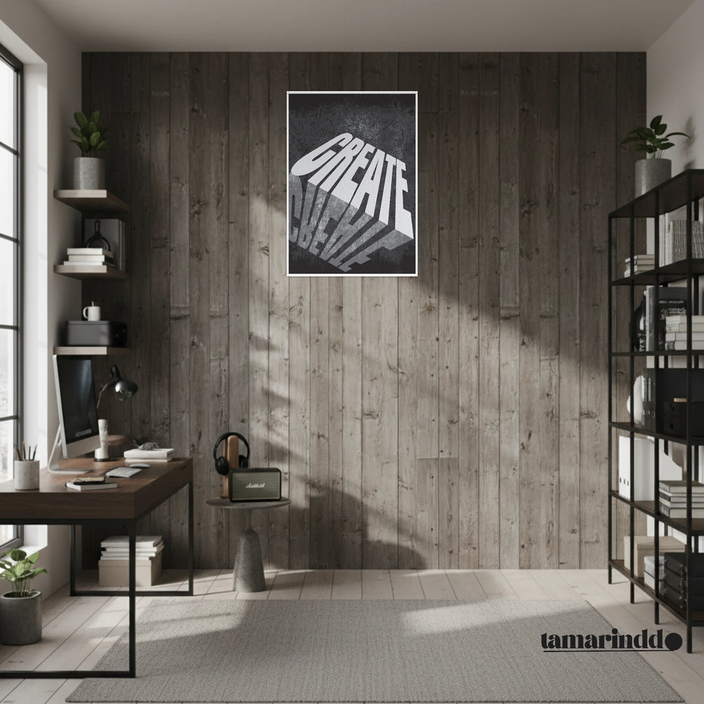 CREATE bold minimalist motivation poster with clean typography design