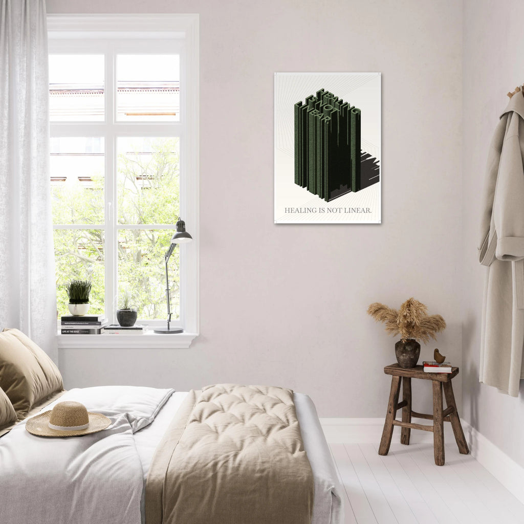 Healing Is Not Linear mental health awareness poster