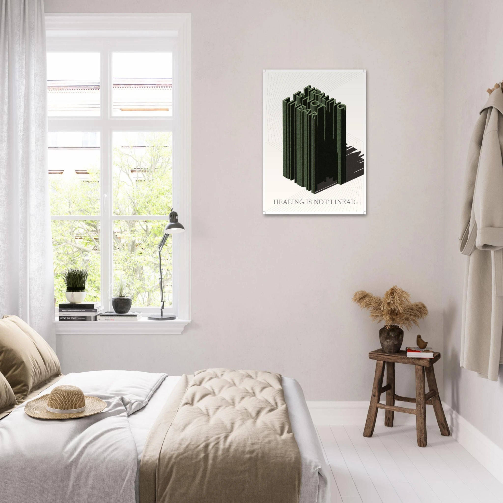 Healing Is Not Linear mental health awareness poster