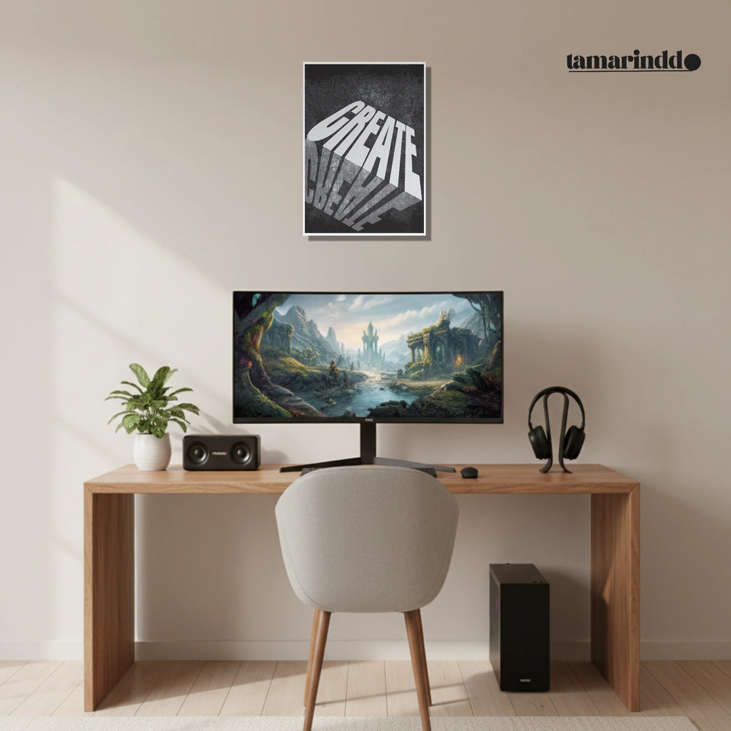 CREATE bold minimalist motivation poster with clean typography design