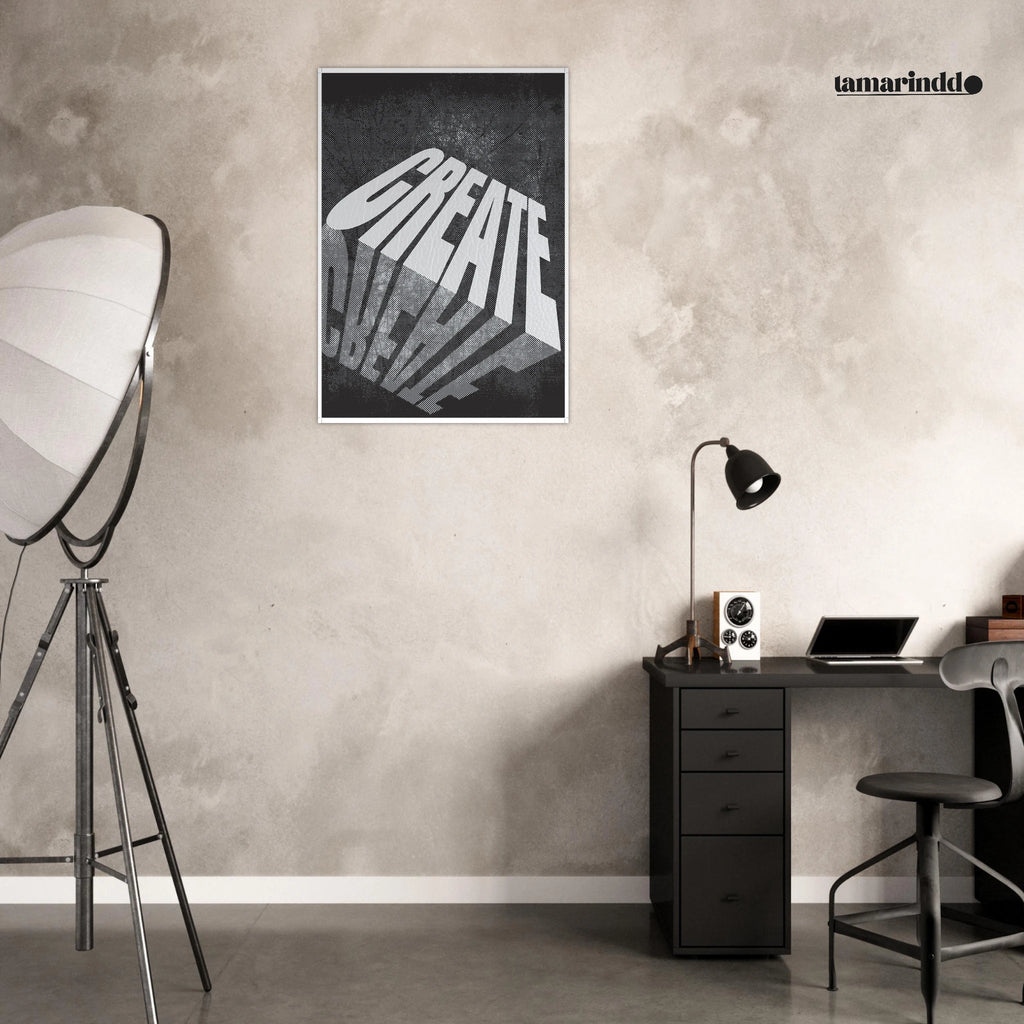 CREATE bold minimalist motivation poster with clean typography design