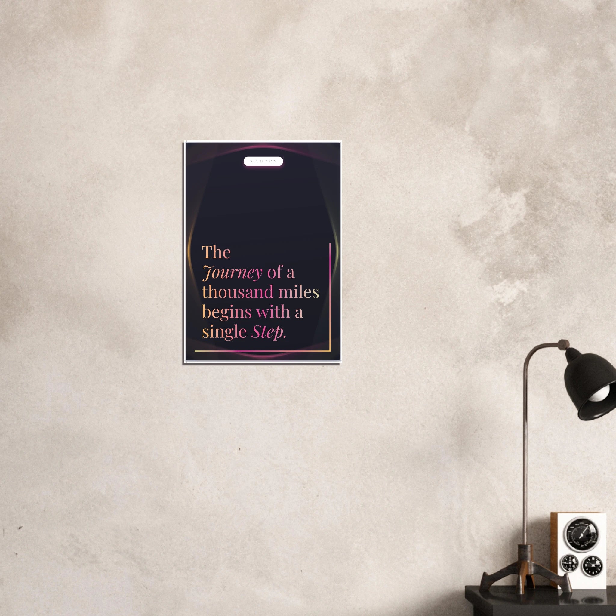 The Journey Begins With a Single Step Lao Tzu quote poster - A3 (29.7 x 42  cm)