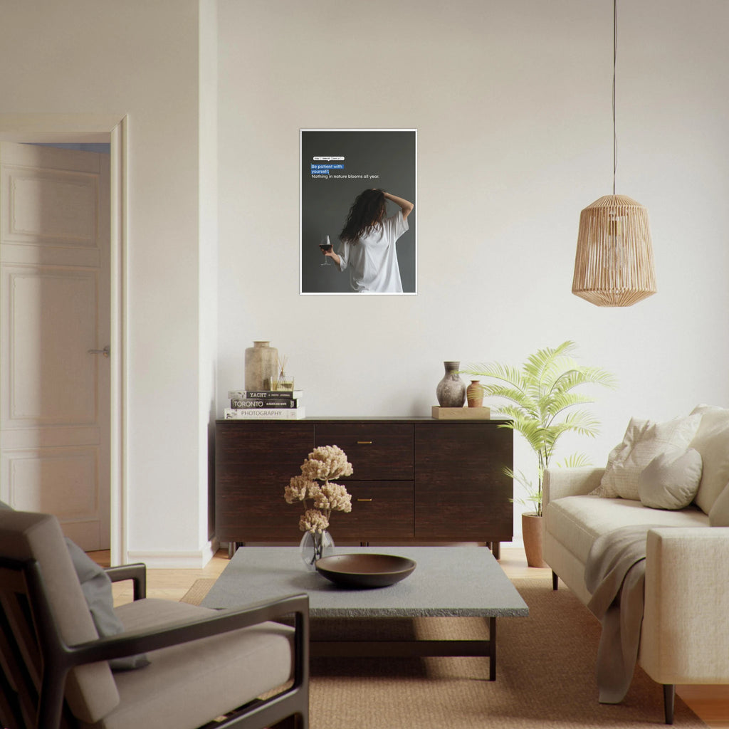 Be Patient With Yourself self-love quote poster for mental wellness