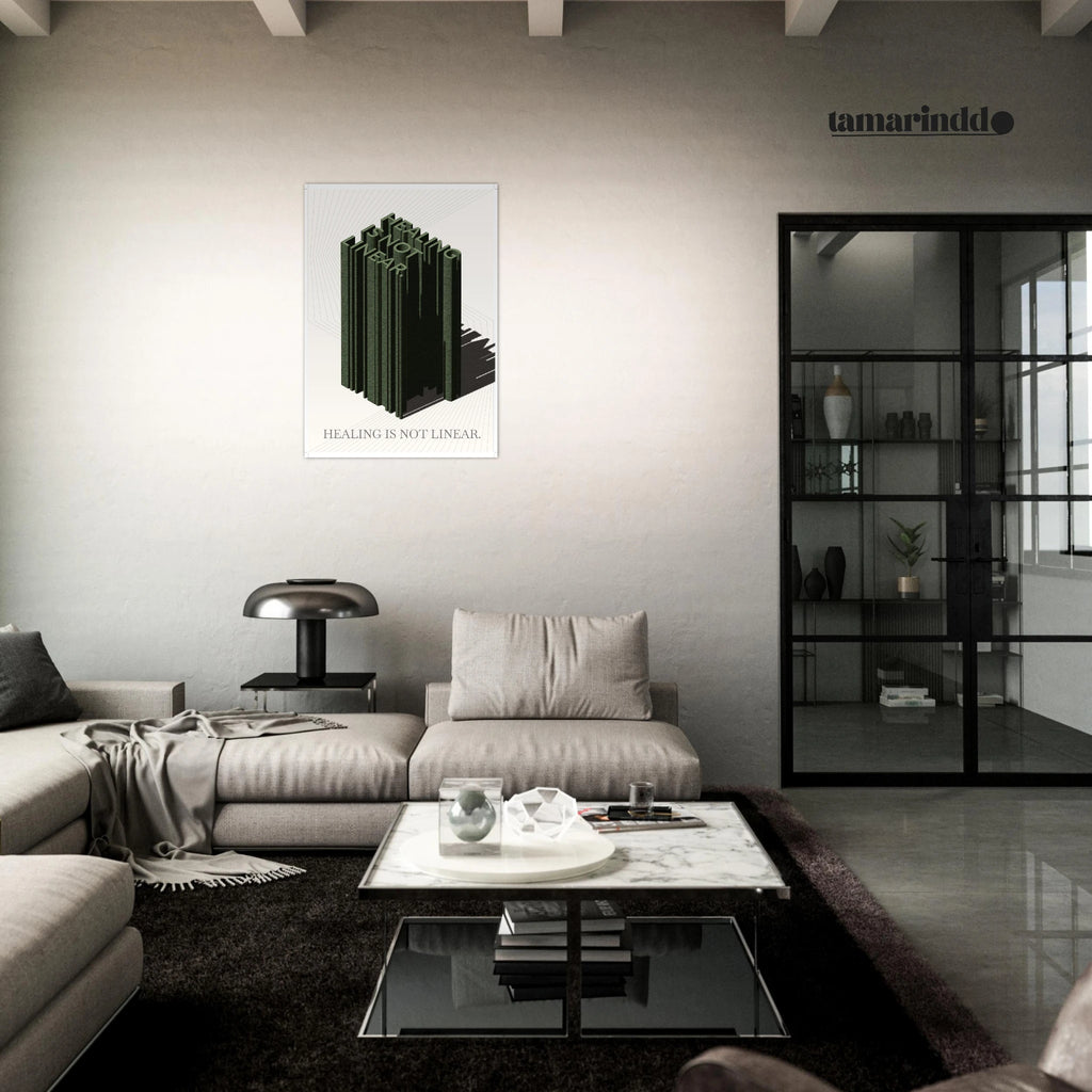 Healing Is Not Linear mental health awareness poster