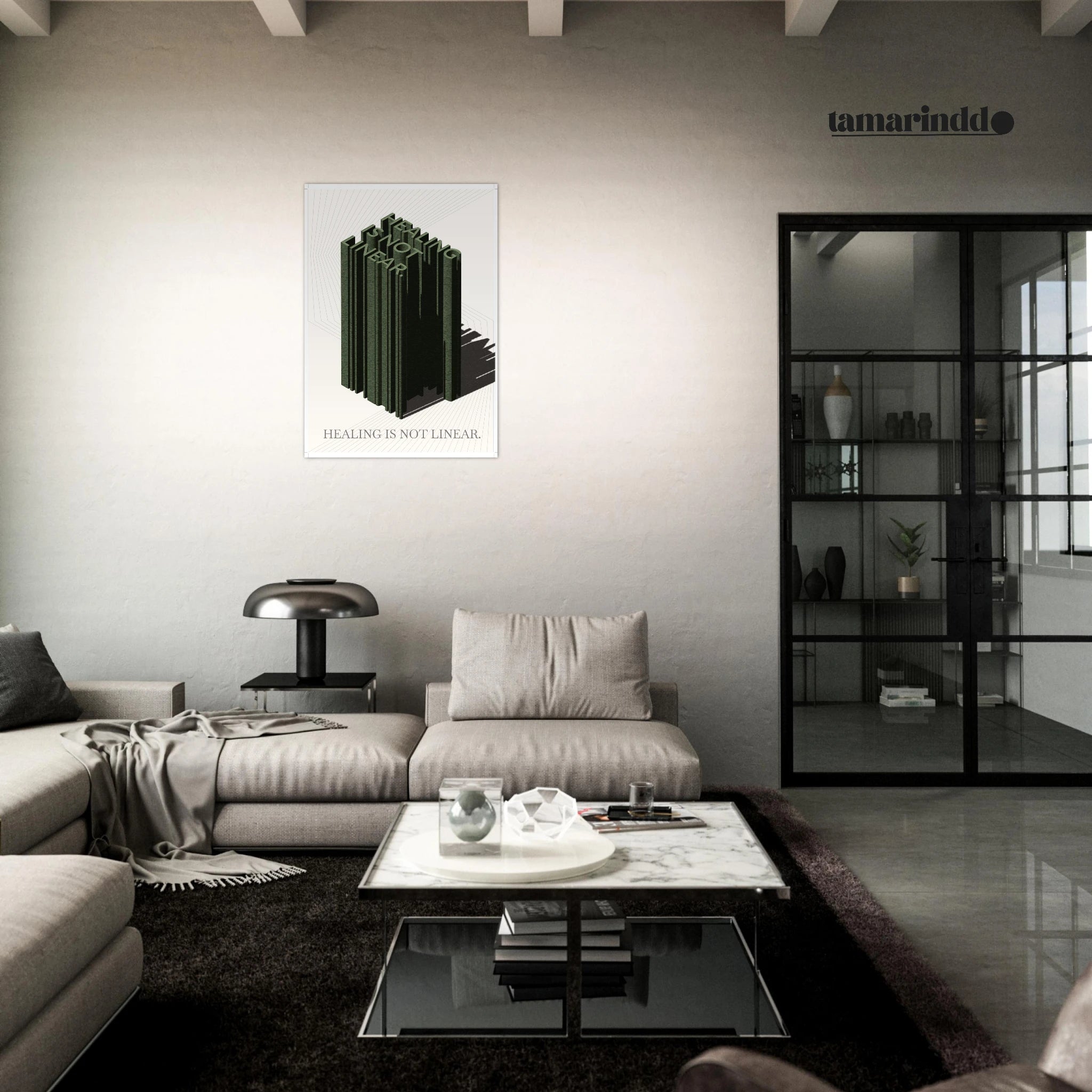 Healing Is Not Linear mental health awareness poster