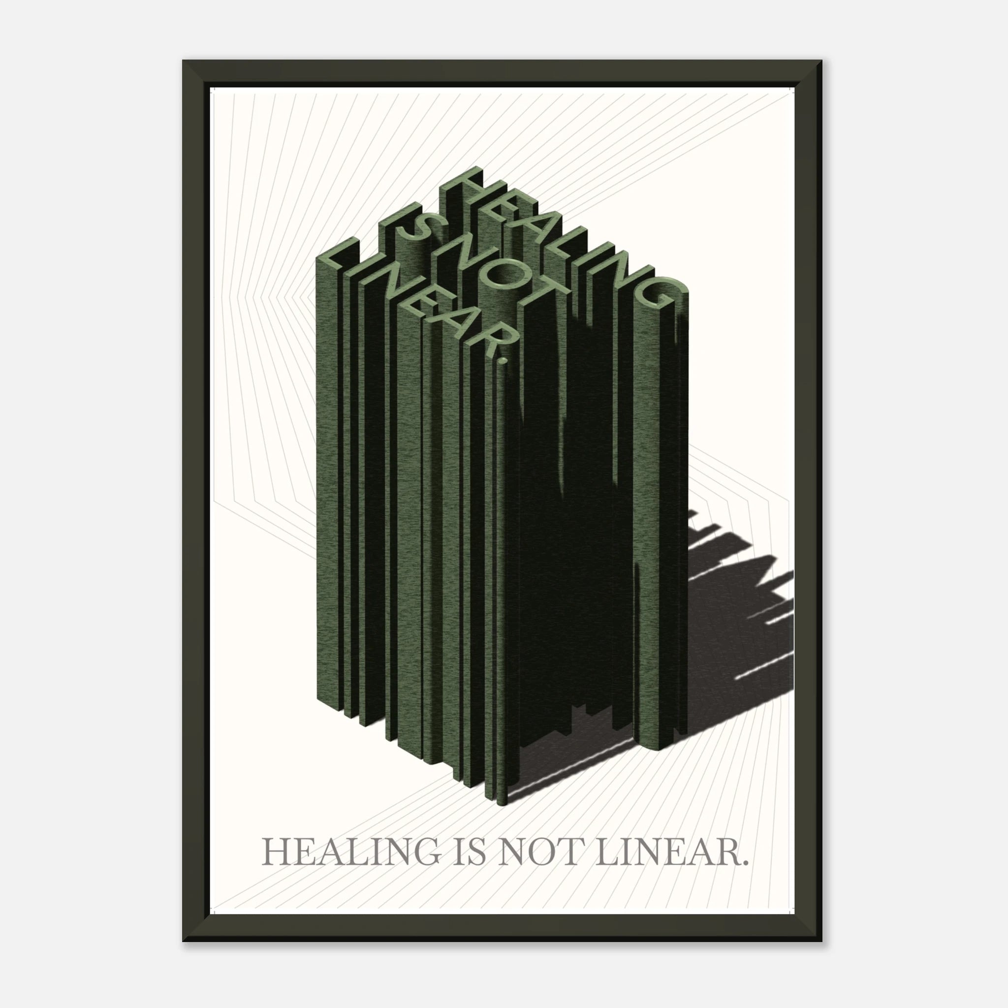 Healing Is Not Linear mental health awareness poster - 21x29.7 cm / 8x12"