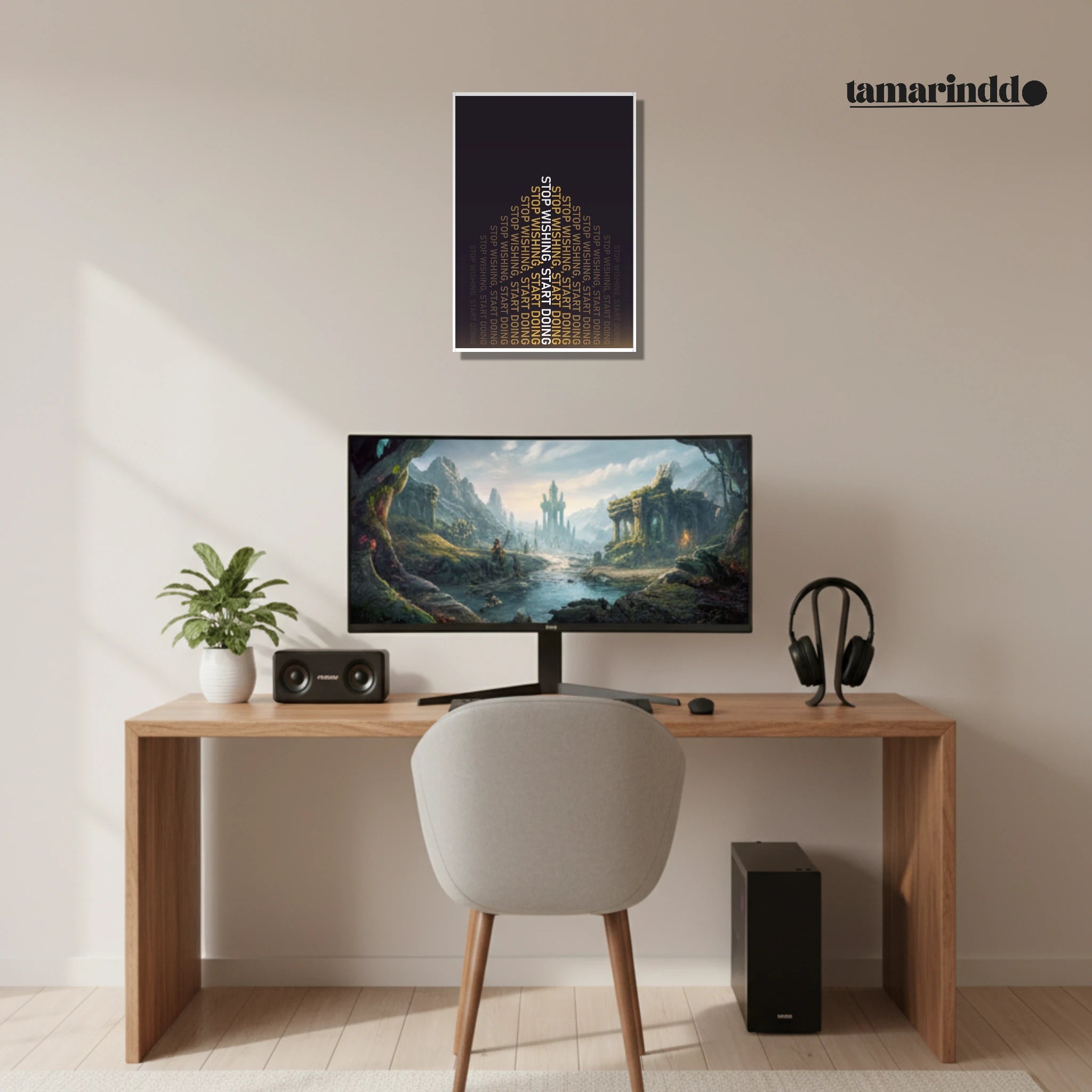 Stop Wishing Start Doing action-focused motivational poster