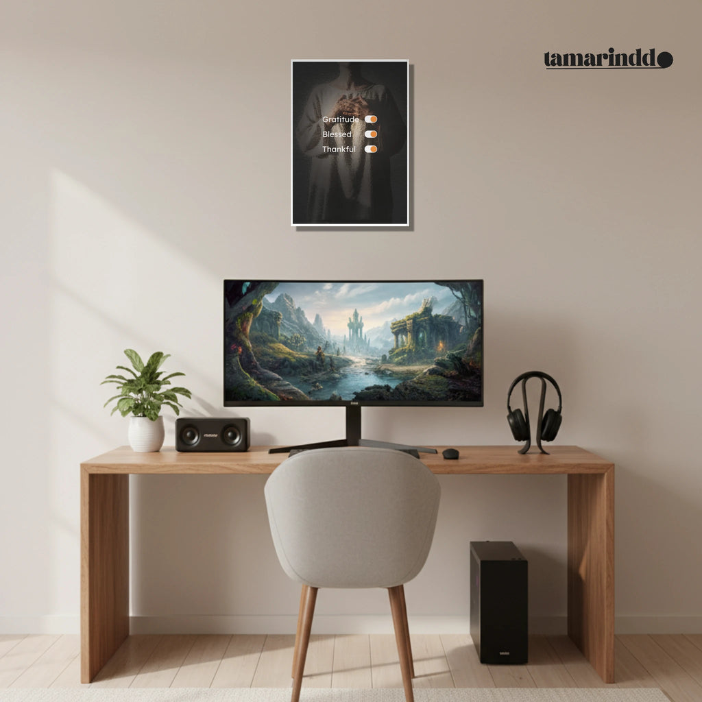 Gratitude Blessed Thankful positivity poster for mindful living