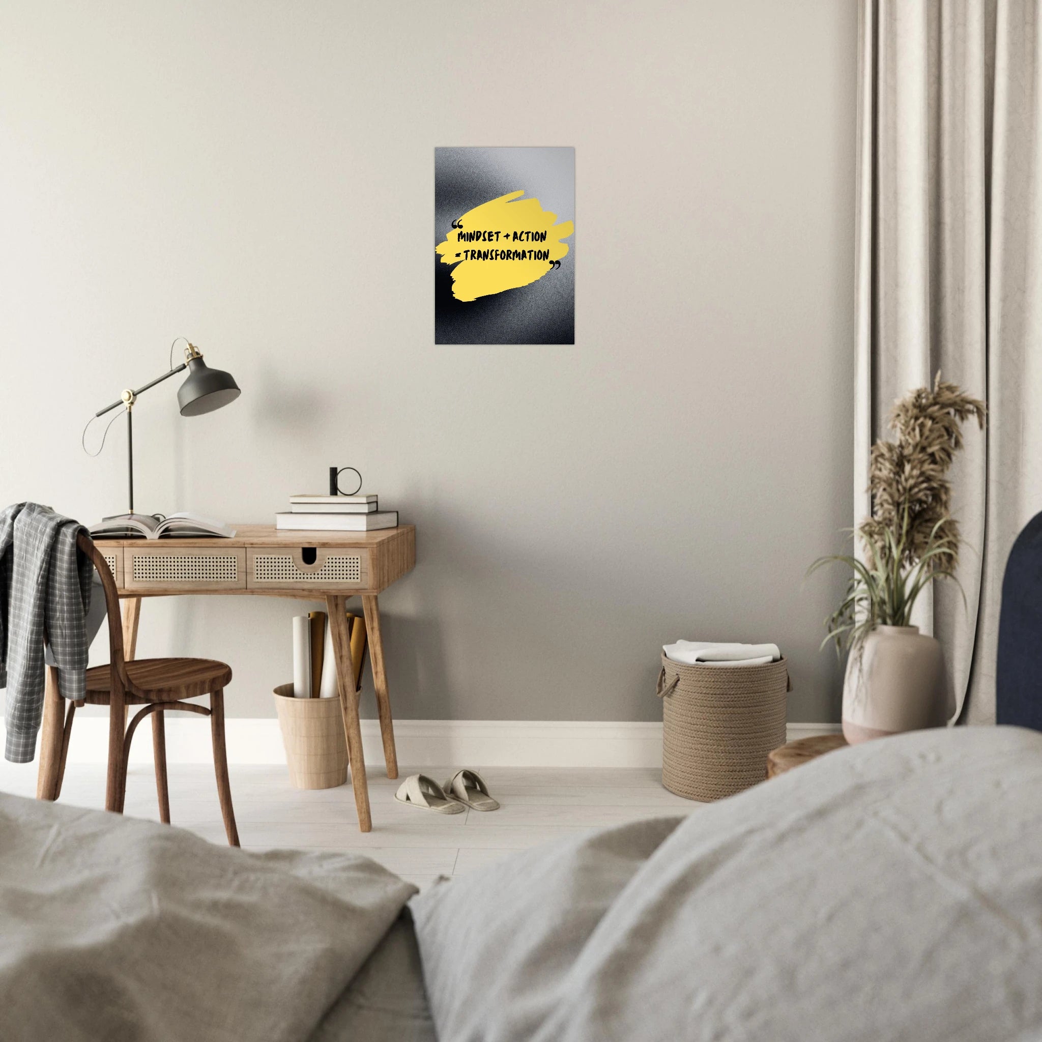 mindset and action formula wall art home office decor